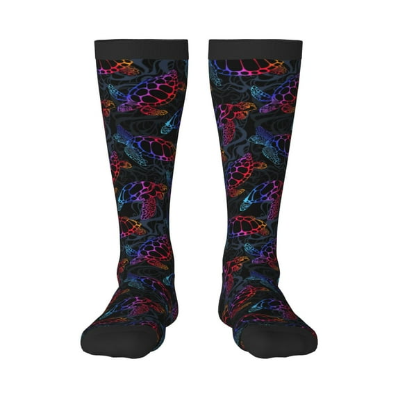 Bingfone Compression Socks For Women And Men Long Socks For Running Athletic Cycling Nurse-Sea Turtle