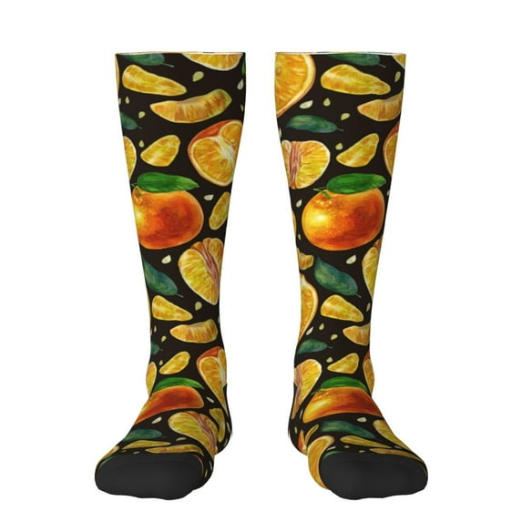 Bingfone Compression Socks For Women And Men Long Socks For Running Athletic Cycling Nurse-Tangerine