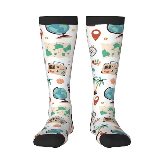 Bingfone Compression Socks For Women And Men Long Socks For Running Athletic Cycling Nurse-Travel1