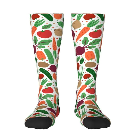 Bingfone Compression Socks For Women And Men Long Socks For Running Athletic Cycling Nurse-Vegetables