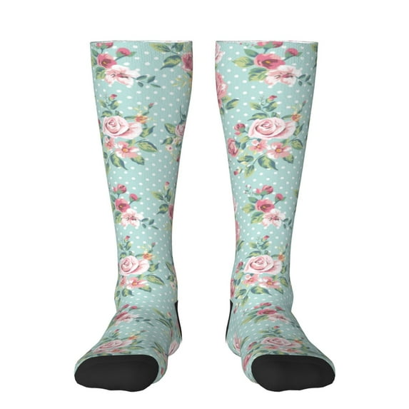 Bingfone Compression Socks For Women And Men Long Socks For Running Athletic Cycling Nurse-Vintage Floral