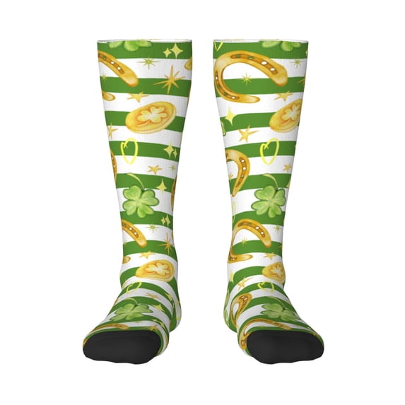 Bingfone Compression Socks For Women And Men Long Socks For Running Athletic Cycling Nurse-Watercolor St Patrick Day