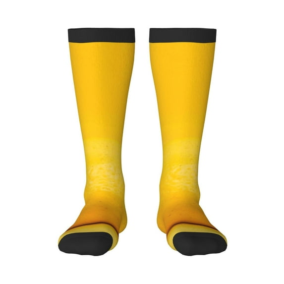 Bingfone Compression Socks For Women And Men Long Socks For Running Athletic Cycling Nurse-Yellow Lemon