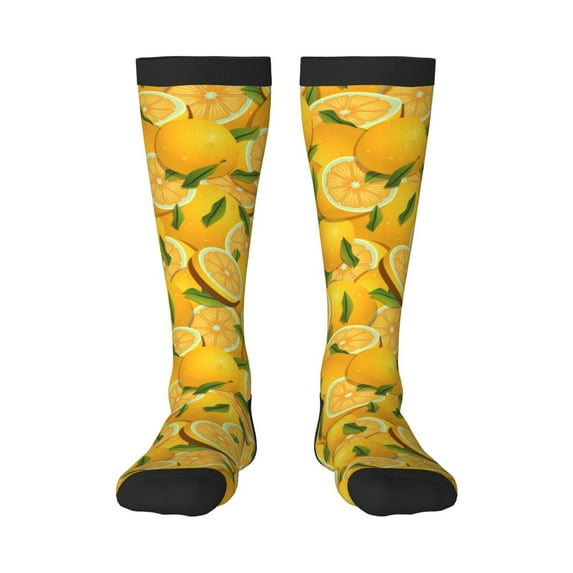 Bingfone Compression Socks For Women And Men Long Socks For Running Athletic Cycling Nurse-Yellow Limes