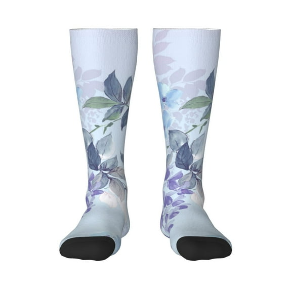 Bingfone Compression Socks for Women and Men Long Socks for Running Athletic Cycling Nurse-Bird Butterfly Stripe