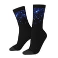 thumbnail image 1 of Bingfone Compression Socks for Women and Men Long Socks for Running Athletic Cycling Nurse- Black Blue Glitter Sparkles, 1 of 6