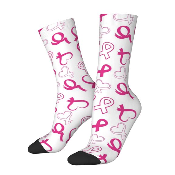 Bingfone Compression Socks for Women and Men Long Socks for Running Athletic Cycling Nurse- Breast Cancer Awareness4