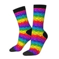 thumbnail image 1 of Bingfone Compression Socks for Women and Men Long Socks for Running Athletic Cycling Nurse- Bright Rainbow, 1 of 6