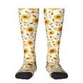 thumbnail image 1 of Bingfone Compression Socks for Women and Men Long Socks for Running Athletic Cycling Nurse-Brown Leaf Sunflower, 1 of 8