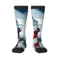 thumbnail image 1 of Bingfone Compression Socks for Women and Men Long Socks for Running Athletic Cycling Nurse-Circular Lighthouse, 1 of 8