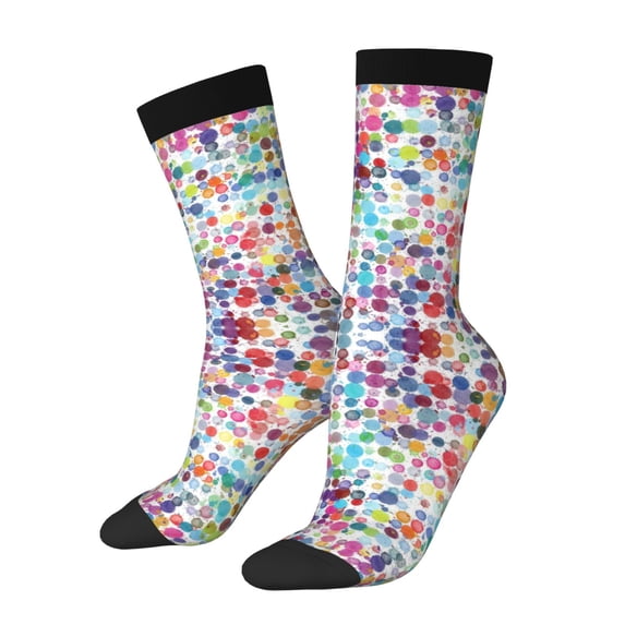 Bingfone Compression Socks for Women and Men Long Socks for Running Athletic Cycling Nurse- Colorful Watercolor Dots