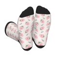 thumbnail image 1 of Bingfone Compression Socks for Women and Men Long Socks for Running Athletic Cycling Nurse- Floral Strawberr, 1 of 7