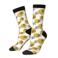 thumbnail image 1 of Bingfone Compression Socks for Women and Men Long Socks for Running Athletic Cycling Nurse- Gold Dots and Leaves, 1 of 6