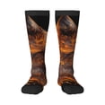 thumbnail image 1 of Bingfone Compression Socks for Women and Men Long Socks for Running Athletic Cycling Nurse-Gold Flame Pattern Wolf, 1 of 8