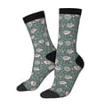 thumbnail image 1 of Bingfone Compression Socks for Women and Men Long Socks for Running Athletic Cycling Nurse- Hedgehogs and Flowers, 1 of 6