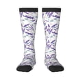 thumbnail image 1 of Bingfone Compression Socks for Women and Men Long Socks for Running Athletic Cycling Nurse-Lavender Flowers, 1 of 8