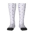 thumbnail image 1 of Bingfone Compression Socks for Women and Men Long Socks for Running Athletic Cycling Nurse-Lavender Flowers, 1 of 8
