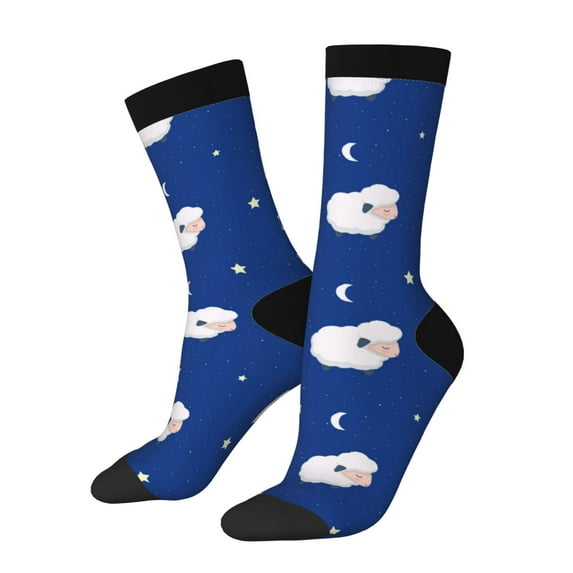 Bingfone Compression Socks for Women and Men Long Socks for Running Athletic Cycling Nurse- Moon Lamb
