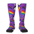 thumbnail image 1 of Bingfone Compression Socks for Women and Men Long Socks for Running Athletic Cycling Nurse-Rainbow Lgbt Penguin, 1 of 8