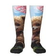 thumbnail image 1 of Bingfone Compression Socks for Women and Men Long Socks for Running Athletic Cycling Nurse-Romantic Floral Bear, 1 of 8