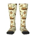 thumbnail image 1 of Bingfone Compression Socks for Women and Men Long Socks for Running Athletic Cycling Nurse-Snail With Mushrooms, 1 of 8