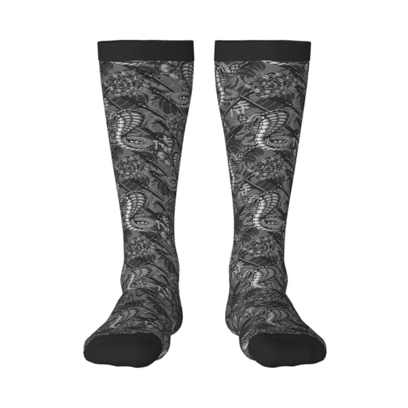 Bingfone Compression Socks for Women and Men Long Socks for Running Athletic Cycling Nurse-Snake
