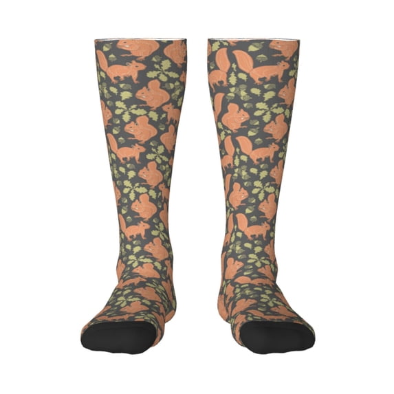 Bingfone Compression Socks for Women and Men Long Socks for Running Athletic Cycling Nurse-Squirrel And Nuts