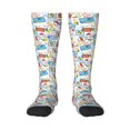 thumbnail image 1 of Bingfone Compression Socks for Women and Men Long Socks for Running Athletic Cycling Nurse-Summer Stamp, 1 of 8