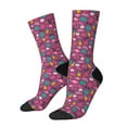 thumbnail image 1 of Bingfone Compression Socks for Women and Men Long Socks for Running Athletic Cycling Nurse- Summer Flamingo, 1 of 6