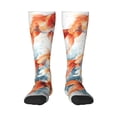 thumbnail image 1 of Bingfone Compression Socks for Women and Men Long Socks for Running Athletic Cycling Nurse-Three Goldfish Watercolor Splash, 1 of 8