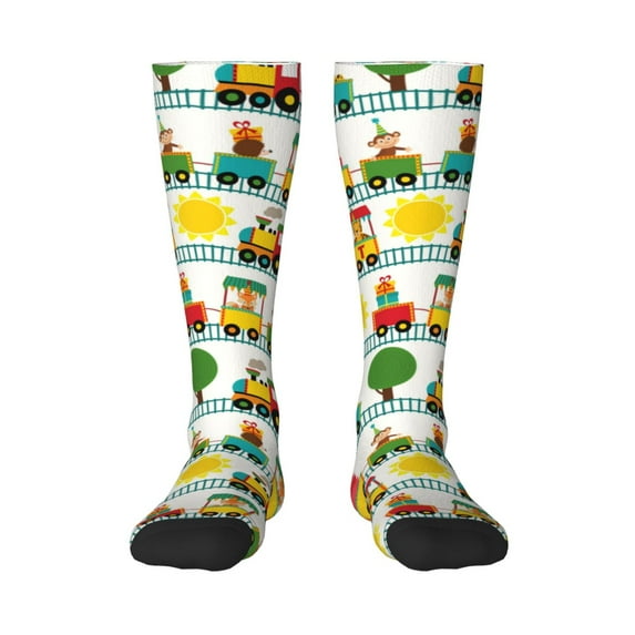 Bingfone Compression Socks for Women and Men Long Socks for Running Athletic Cycling Nurse-Train With Animals