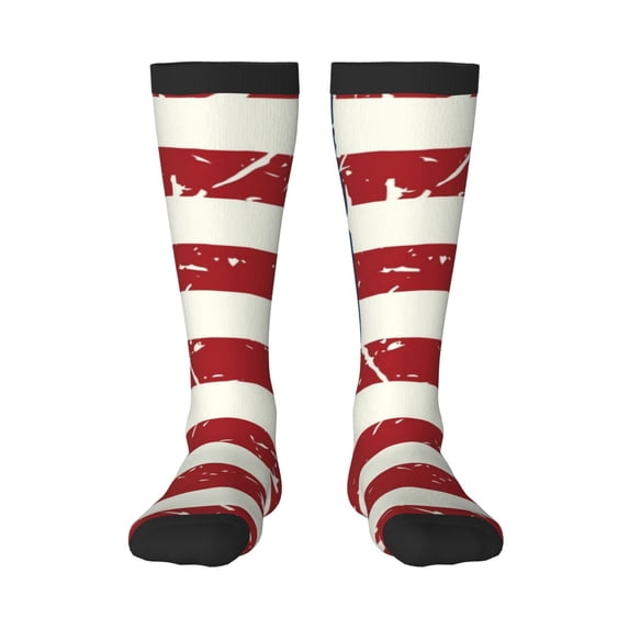 Bingfone Compression Socks for Women and Men Long Socks for Running Athletic Cycling Nurse-Vintage American Flag