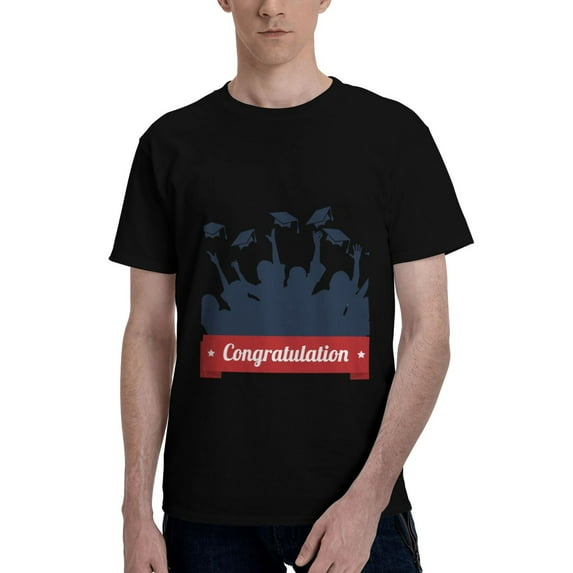 Bingfone Congratulation Graduate Men'S Loose Fit Short-Sleeve Pocket T-Shirt