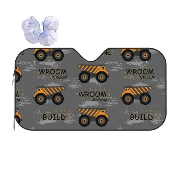 Bingfone Construction Machines Car Windshield Sun Shade Protector Keep Your Vehicle Cool Sun Shield Visor Cover Foldable For Car Truck Suv-Medium