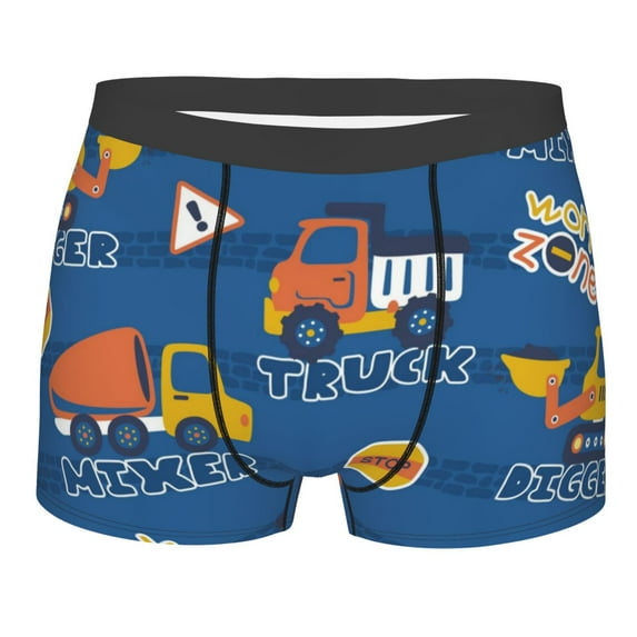 Bingfone Construction Vehicles Men'S Underwear - Casual Stretch Boxer Briefs-Medium