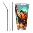 thumbnail image 1 of Bingfone Cool Camel Oasis Vibes for 20 Oz Stainless Steel Travel Mug Double Wall Water Coffee Cup for Home,Office, Outdoor Works Great for Ice Drinks and Hot Beverage-Straw Three-piece Set, 1 of 8