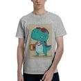 thumbnail image 1 of Bingfone Cool Dino Playing Skateboard Men'S Loose Fit Short-Sleeve Pocket T-Shirt, 1 of 7