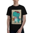 thumbnail image 1 of Bingfone Cool Dino Playing Skateboard Men'S Loose Fit Short-Sleeve Pocket T-Shirt, 1 of 7