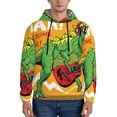 thumbnail image 1 of Bingfone Cool Dinosaur Playing Guitar Men'S Drawstring Hoodie Long Sleeve Pocket Sweatshirts-Small, 1 of 9