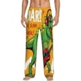 thumbnail image 1 of Bingfone Cool Dinosaur Playing Guitar Mens All Over Print Sleep Pajama Pants-Large, 1 of 9