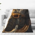 thumbnail image 1 of Bingfone Cool Sunglasses Elephant Art Print Flannel Fleece Blanket Throw Blanket for Bed,Sofa,Couch,Travel,Camping(80"x60" ), 1 of 8