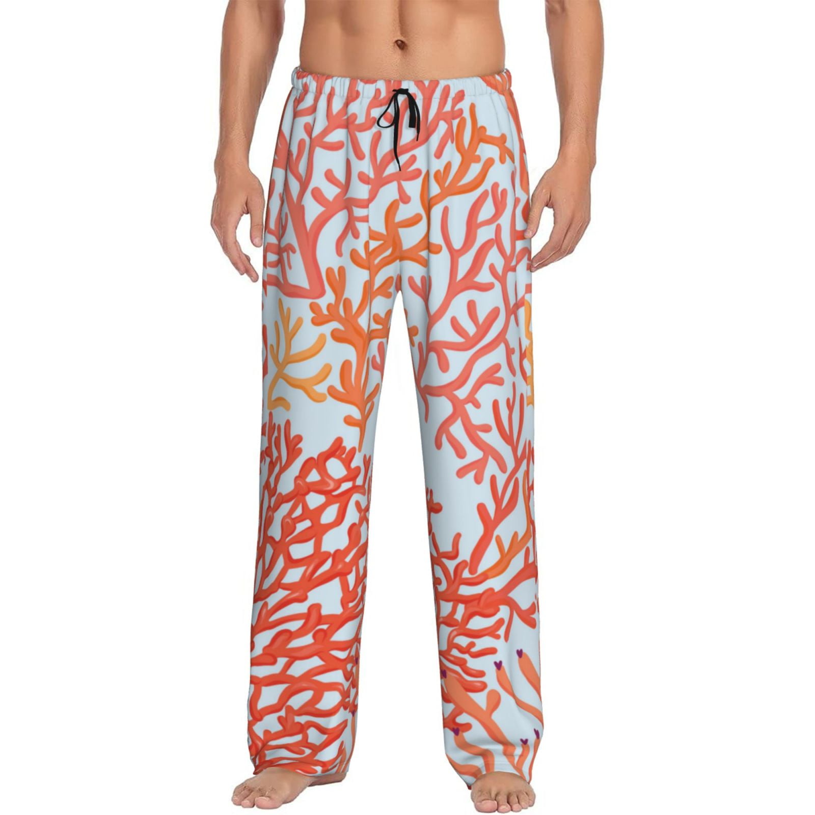 Bingfone Corals Mens All Over Print Sleep Pajama PantsLarge