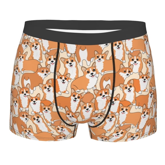 Bingfone Corgi Animal Men's Underwear - Casual Stretch Boxer Briefs-X-Large