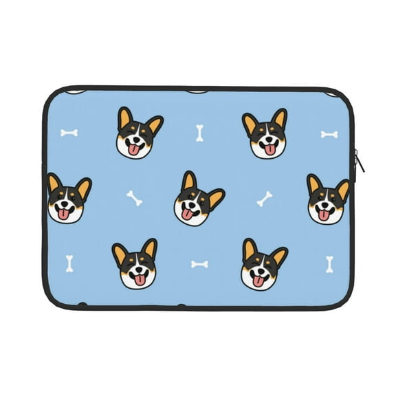 Bingfone Corgi Dog Laptop Sleeve Case 13 Inch, 360° Protective Computer Carrying Bag