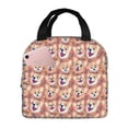 thumbnail image 1 of Bingfone Corgi Head with Floal Print Lunch Bag Insulated Lunch Box, Small Leakproof Cooler Food Lunch Containers Reusable High Capacity Lunch Tote Bags for Work, Travel, Outdoor, 1 of 5