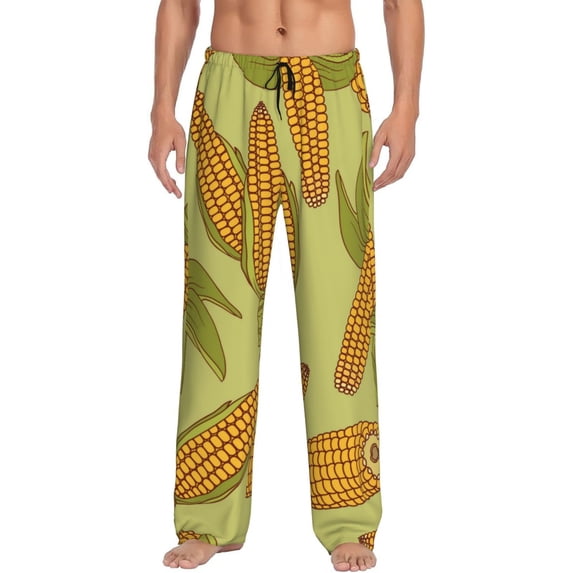 Bingfone Corn Mens All Over Print Sleep Pajama Pants-Small
