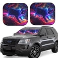 thumbnail image 1 of Bingfone Cosmic Cat Psychedelic Journey Windshield Sun Shade 2-Piece Foldable Car Front Window Sunshade for Most Sedans SUV Truck - Large, 1 of 7