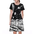 thumbnail image 1 of Bingfone Cosmic Landscape Celestial Art Print Women’s Short Sleeve Dress, Comfortable Casual Dress, Stylish Summer Dress with Stretchy Fit for Daily Wear, 1 of 6