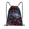 thumbnail image 1 of Bingfone Cosmic Red Sparkle Dice Drawstrings Backpacks Bags for Men Women Gym Drawstrings Bag-Small, 1 of 8