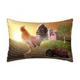 Bingfone Country Farm Morning Rooster Print Satin Pillowcase for Hair